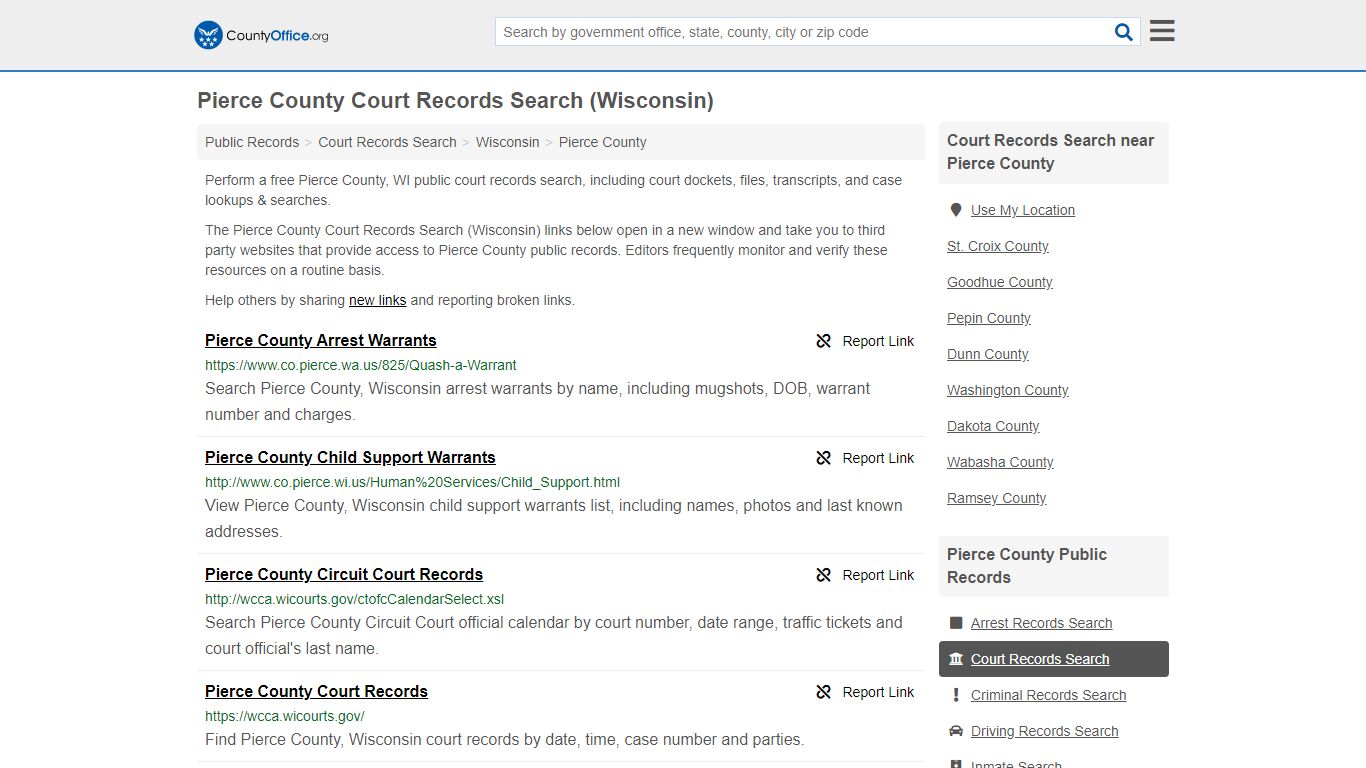Court Records Search - Pierce County, WI (Adoptions ...