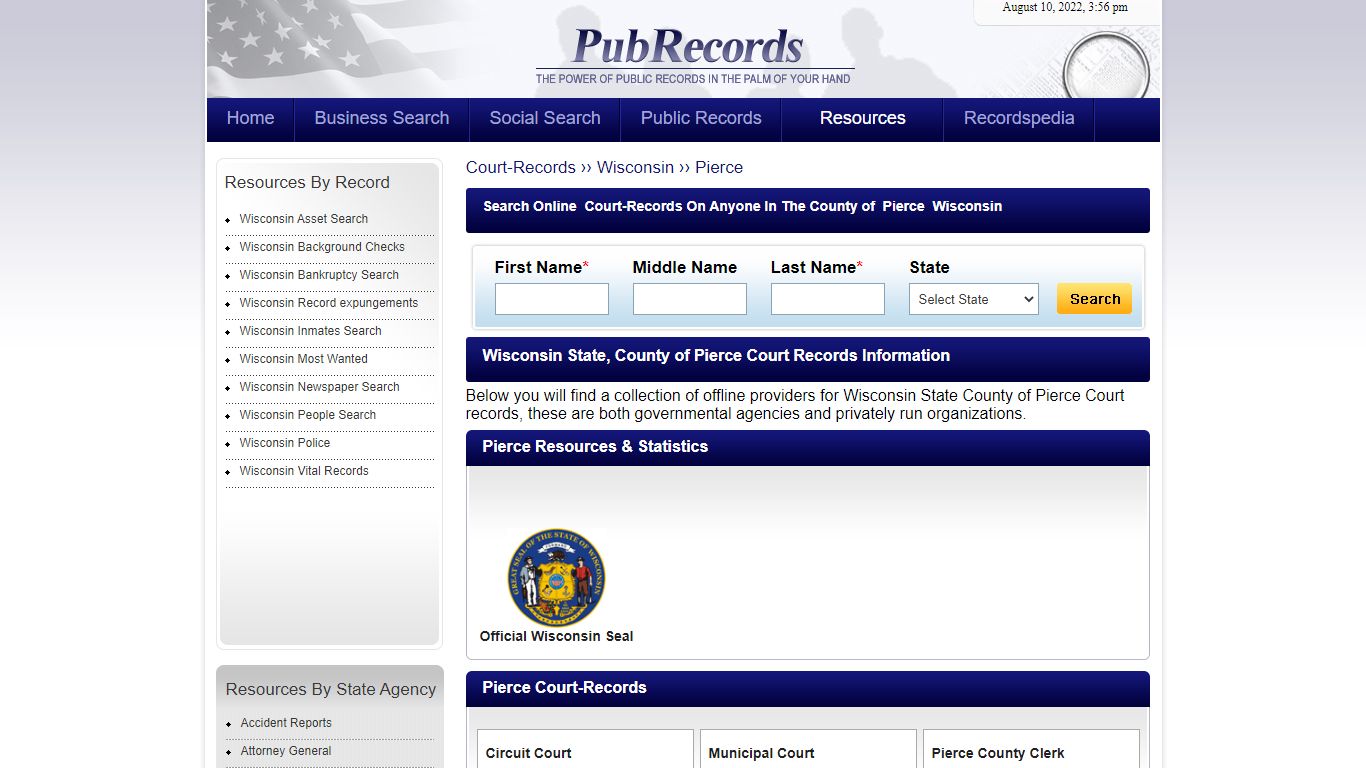 Pierce County, Wisconsin Court Records